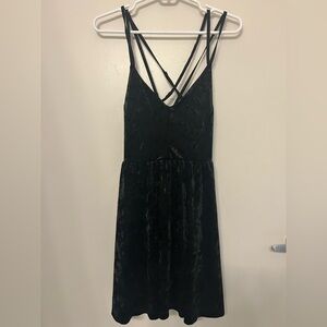 Forever 21 Strappy Black Velvet Mini-Dress